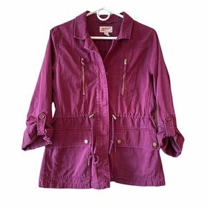 Arizona Jean Co Burgundy Zip Up Jacket